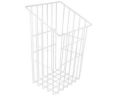 Gedotec Gitterkorb Wäschekorb weiß mit Einhänge-Funktion | Wäsche-Sammler stapelbar | Breite 290 mm | Tiefe 240 mm | MADE IN GERMANY | Metall weiß | 1 Stück - Wäsche-Korb für Schrank & Aufbewahrung