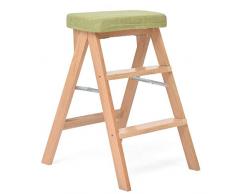 XWZJY Haushalt Kleine Leiter, Faltbar Stühle Hocker mit abnehmbarem Stoffbezug, Innen Verdickung aus Holz Trittleiter, für Wohnzimmer/Küche/Balkon, Maximale Last 100kg
