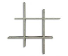 levandeo Hashtag Regal 75x75cm Wandregal Holz Beton-Optik Bücherregal Hängeregal Ablage Steckregal