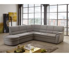 Cavadore Ecksofa Gingle / Sofagarnitur mit Federkern und hochwertigem Mikrofaser-Bezug in Wildlederoptik / Klassisches Design / Größe: 260 x 89 x 240 cm (BxHxT) / Farbe: Grau