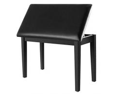 Neewer® Holz Duet Klavierbank mit gepolsterten Lederkissen für Deluxe Komfort und Eingebaute Klapp-Oberseite Sitz Extra-Staufach für Musikbücher und sonstiges Zubehör, Schwarz