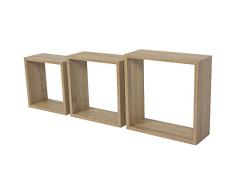 Duraline 3TC Dekoratives Wandregal, MDF, Sanoma Eiche, 30 x 12 x 30 cm
