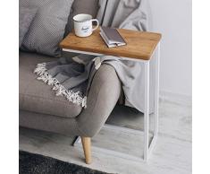 BestLoft® Beistelltisch San Jose (CWH) Laptoptisch Couchtisch (Gestell weiß+Platte hell)