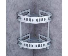 Space Aluminium Gold Antik Bad Regal, Badezimmer Dreieck Regal, 2-Schicht-Duschraum Lagerregal, Wandhalterung Rack-Matt Silber