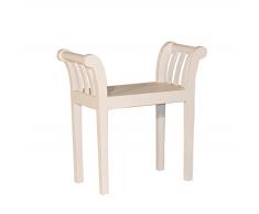 Biedermeierhocker Empire Teakholz Mahagoni Hocker Fußhocker Beistellhocker (Mahagoni weiß)