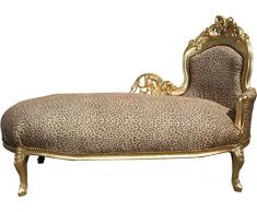 Casa Padrino Barock Chaiselongue King Leopard/Gold Mod2 - Recamiere Liege Leoparden Look