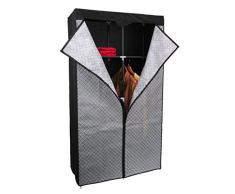 Kleiderschrank PRO ART mit RAUTEN Design 160 x 88 x 45 cm Regalsystem Stoffschrank Faltschrank Garderobenschrank mit Kleiderstange für Kleidung, Spielzeug , Schuhe & Bücher