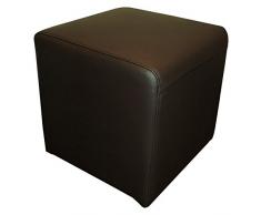Quattro Meble Dunkelbraun Echtleder Hocker 40x40x40cm Sitzhocker Rindsleder Sitzwürfel Fußhocker Polsterhocker Echt Leder Puff