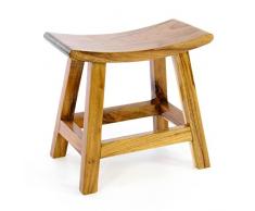 Divero Hocker Sitzhocker Holzhocker Badhocker Duschhocker Schemel – Suar Holz massiv behandelt Reine Handarbeit - braun
