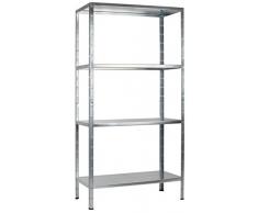 Schulte Regalwelt Lagerregal mit 4 PowerMAX-Fachböden, 180x80x40cm Regalsystem, Steckregal mit einfacher Montage ohne Verschrauben, Traglast je Boden bis zu 65 Kg (bis zu 260 Kg Gesamttraglast)