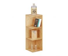 Relaxdays Eckregal Bambus, 3 Ablagen HxBxT: 85,5 x 29 x 29 cm, Bücherregal, Küchenregal, Aufbewahrung, Lagerung, natur