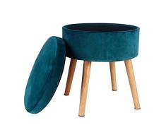 JYJD Hocker für Zuhause und Garten, zusammenklappbar, Stauraum, Hocker, Sitzbank, 38 x 43 cm, Küchenhocker (Farbe: Blau)