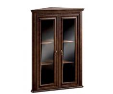 Casa Padrino Jugendstil Eckhängeschrank mit 2 Glastüren Dunkelbraun 82 x 52,1 x H. 111,6 cm - Wohnzimmermöbel