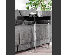 DESIGN BEISTELLTISCH TABLETT | praktischer Tisch mit abnehmbarem Tablett | Couchtisch schwarz
