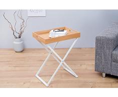 Invicta Interior Funktionaler Beistelltisch Valet Eiche weiß Servier Tabletttisch klappbar Serviertisch mit integriertem Tablett