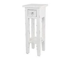 Dynamic24 Shabby Beistelltisch Mahagoni Holz massiv Telefontisch Konsole Tisch weiß