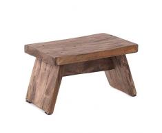 DESIGN DELIGHTS FUSSHOCKER SCHEMEL | massives Recyclingholz, 18,5x29x19,5 cm (HxBxT) | Shabby Holzhocker | Farbe: 02 Hellbraun