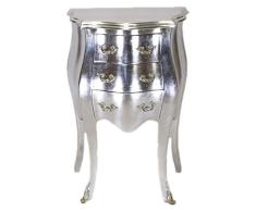 Casa Padrino Barock Kommode Silber H 70 cm, B 50 cm - Nachttisch Schrank mit 3 Schubladen