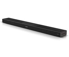 SHARP HT-SBW420 (BK), 2.1 All-in-One Slim Soundbar mit eingebautem Subwoofer in Premium Aluminium-Design, App-Steuerung, WiFi, Bluetooth, 4K-Erlebnis, HDMI ARC/CEC und 220W Gesamtleistung, Schwarz