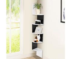 GOTOTOP, Bücher-Eckregal mit 5 Regalböden zur Wandaufhängung, 20 x 20 x 120 cm