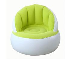 Poitwo Kinder Beflockter Sessel Pouf mit Rückenlehne aufblasbar, weiches Sofa für Kinder grün
