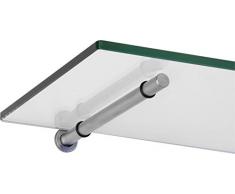 IB-Style - Wandregal - Glasregal | 12 Variationen | 400 x 150 x 8 mm klar + Halterungen Stick Edelstahloptik