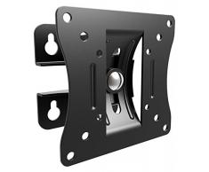 RICOO S0711, Monitor-Halterung, Schwenkbar Neigbar, Flach, Fix, Universal 13-27 Zoll (33-69cm) TV Wand-Halterung, PC-Monitore, VESA 100x100, Schwarz