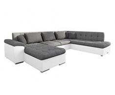 Mirjan24 Eckcouch Ecksofa Niko Bis! Design Sofa Couch! mit Schlaffunktion und Bettkasten! U-Sofa Große Farbauswahl! Wohnlandschaft vom Hersteller (Ecksofa Links, Soft 017 + Lux 05 + Lux 06)