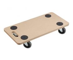 Meister Transportroller 590 x 290 mm - 200 kg Tragkraft - MDF-Platte - TPE-Räder / Möbelroller / Transporthilfe für Umzug / Rollwagen für Möbel-Transport / Kistenroller aus Holz / 821300