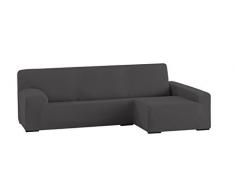 Eysa elastisch sofa überwurf chaise longue rechts, frontalsicht, Polyester-Baumwolle, 06-grau, 250-310 cm