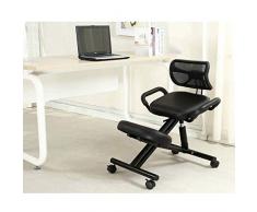 bh+ Kniestühle Bürostuhl Ergonomischer Kniehocker Schreibtischstuhl - Gute Körperhaltung fördern - Metallrahmen - Mit Griff und Rollen (Farbe: Lila)