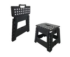 Megaprom Faltbarer Klapphocker | Sitzhocker | Klappstuhl | Fussbank | Tritthocker | Hocker für Garten und Camping - belastbar bis 150 kg