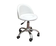 eyepower Arbeitshocker MST-412 Drehhocker Kosmetikhocker Praxishocker Rollhocker 360° drehbar stufenlos höhenverstellbar Hocker mit Rückenlehne und Metall Kreuzfuß Belastbarkeit 120 kg Weiß