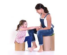 Hophopik Papphocker Lollo36 mit Sitzfläche aus blauem Wollfilz (Ökotex 100) (Blau)