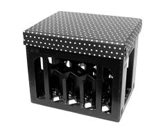 ultiMade Bierkastensitz Geschenkidee Männer Hipster Festival Sitzauflage Polster Outdoor Stoff Bierkiste Hocker mit Motiv Punkte