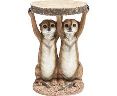 Kare Design Beistelltisch Animal Erdmännchen, Ø33cm, kleiner, runder Couchtisch, Holzoptik, Tierfigur als ausgefallener Wohnzimmertisch, (H/B/T) 52x35x35cm