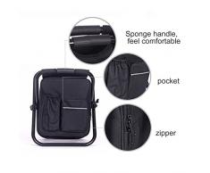 Hete-supply Multifunktions Faltbare Kühlbox und Hocker Rucksack, tragbarer Camping Stuhl Angeln Rucksack Hocker mit Kühltasche Tasche, Schultergurt und Stabiler Bein für Wandern, Camping, Angeln, BBQ