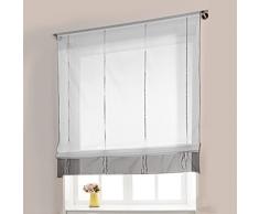 Raffrollo Tunnelzug Gardinen 1er-Pack Vorhang H*B 155*140cm Grau