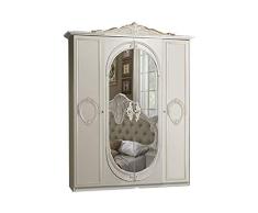 LiGNEMEUBLE TALINE LAQUÉ MATT Elfenbein Schlafzimmer Barock Schrank 4 Türen