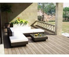 DEKO VERTRIEB BAYERN Premium Rattan Lounge Set Polyrattan Rattangarnitur Polyrattan Gartenmöbel