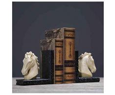 ZXCVB 1 Para Handcrafting Harz Pferdekopf Buchstützen for Bibliothek, Antike Exquisite Buchstützen, Buch Steht Set, Home Office Bücherschrank Dekoration Ornamente