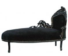 Casa Padrino Barock Chaiselongue Schwarz/Schwarz Linke Seite - Möbel Recamiere Liege