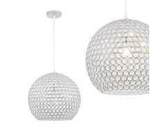 NAIZY Moderne Kugel Kristall Pendelleuchte - Rund Deckenleuchte Edelstahl Kronleuchter Ø 40cm mit E27 Sockel - für Wohnzimmer Schlafzimmer, ohne Leuchtmittel