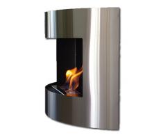 Ethanol Kamin Gelkamin DIANA DELUXE SCHWARZ Edelstahl Wandkamin + Brenner regulierbar