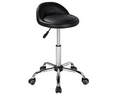 Yaheetech Rollhocker Drehhocker Arbeitshocker Praxishocker Drehstuhl Bürohocker mit Rollen schwarz