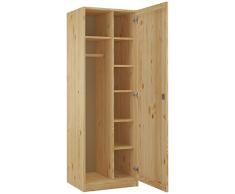 Erst-Holz® 90.60-42 Schrank Spind Eintürig Kiefer Massiv mit vielen Fächern und Schloss