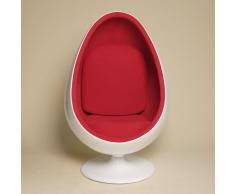 LOUNGE DESIGN SPACE AGE SCHALEN SESSEL von XTRADEFACTORY egg ball C28 weiss-rot