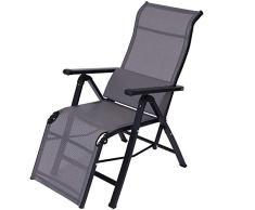 GZL-backpack Zero Gravity Klappstuhl, Haushalt Lounge Chair mit Ergonomische Kopfstütze, Anti-Rutsch-Mute-Fuss-Auflage Entwurf, für Büro Wohnzimmer Balkon Krankenhaus,Grau