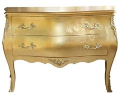 Casa Padrino Barock Kommode Gold mit 2 Schubladen 124 cm - Handgefertigt aus Massivholz - Limited Edition