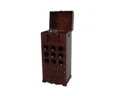 Weinregal Holz 9 Flaschen Flaschenregal Weinschrank Schrank Regal Kolonialstil